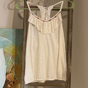 Women's Cream Sleeveless Top